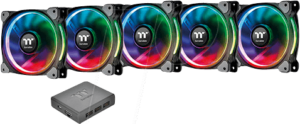 TT 07887 - Thermaltake Riing Plus 14 RGB Lüfter 5 Stück inkl. Controller