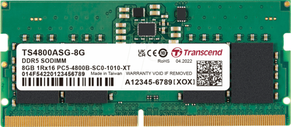 51TR0848-1140BR - 8 GB SO DDR5 4800 CL40 Transcend