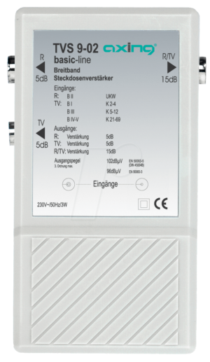 TVS 9-02 - Breitband-Steckdosenverstärker 5 - 9 dB