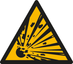 W 74303-2 - Warnschilder: Warnung vor explosionsgef. Stoffen