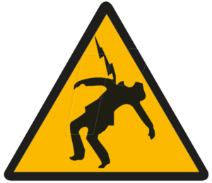W 74315-2 - Warnschilder: Warnung vor überschlagender Spannung
