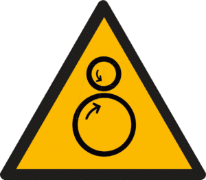 W 74321-2 - Warnschilder: Rotierende Walzen