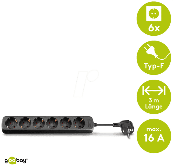 GOOBAY 96050 - Steckdosenleiste 6-fach