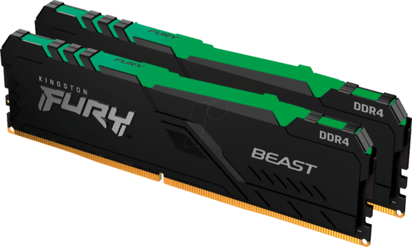 40KI1626-2016BR - 16 GB DDR4 2666 CL16 Kingston FURY Beast RGB 2er Kit