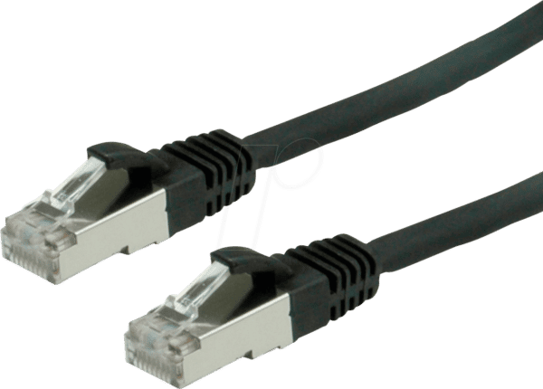 VALUE 21991225 - Patchkabel Cat.6 S/FTP PIMF schwarz 0.5m