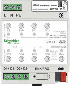 SE MTN6725-0004 - KNX DALI-Gateway Basic REG-K/1/16/64