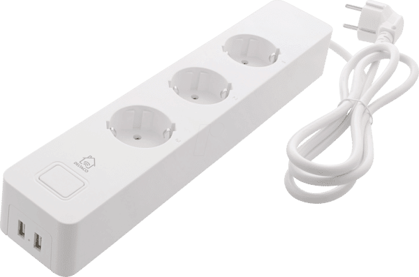 DELTACO SHP3USB2 - Schaltbare WLAN-Steckdosenleiste