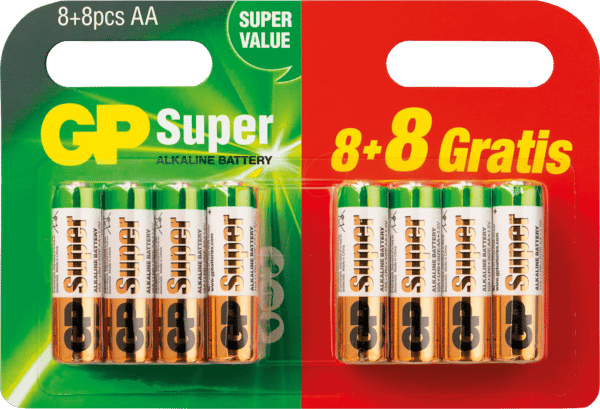 GP 8+8 AA PR - Alkaline Batterie