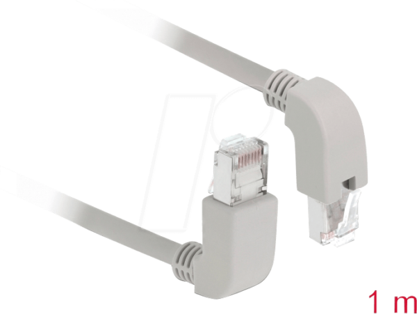 DELOCK 85853 - Patchkabel Cat.5e SF/UTP oben/unten gewinkelt 1m