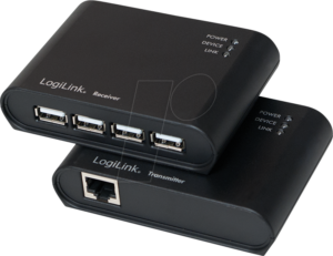 LOGILINK UA0230 - USB 2.0 Cat.5 Extender mit 4 Port Hub