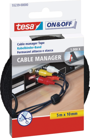 TESA 55239 - tesa On & Off Cable Manager UNIVERSAL - 10 mm x 5 m
