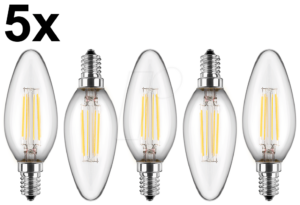 BLULAXA 49247 - 5x LED Filament Lampe C35 E14 4