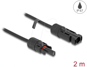 DELOCK 88210 - DL4 Solar Kabel 6 mm² Stecker zu Buchse 2 m schwarz