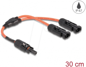 DELOCK 88223 - DL4 Solar Splitter Kabel 1 x Buchse zu 2 x Stecker 30 cm rot