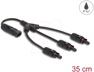 DELOCK 88224 - DL4 Solar Splitter Kabel 1 x Stecker zu 3 x Buchse 35 cm schwarz