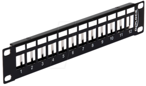 DELOCK 43326 - 10“ Keystone Patchpanel 12 Port Metall