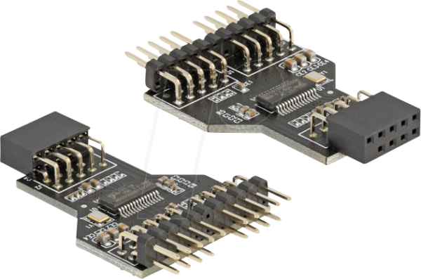 DELOCK 60045 - USB 2.0 Hub 9 Pin Pfostenbuchse zu 2 x 9 Pin Pfostenstecker