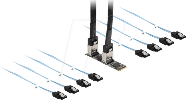 DELOCK 64211 - M.2 2280 Key B+M > 8x SATA 6 Gb/s