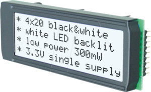 EA DIP205J-4NLW - 4x20 DIP Characterdisplay