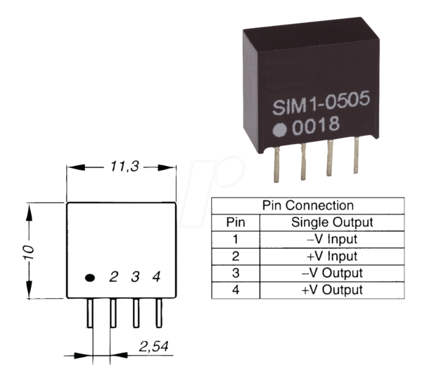 SIM1-2405 SIL4 - DC/DC-Wandler AM1S