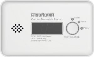 WISU D-HY-GC20B - Kohlenmonoxidmelder mit 10-Jahres-Batterie